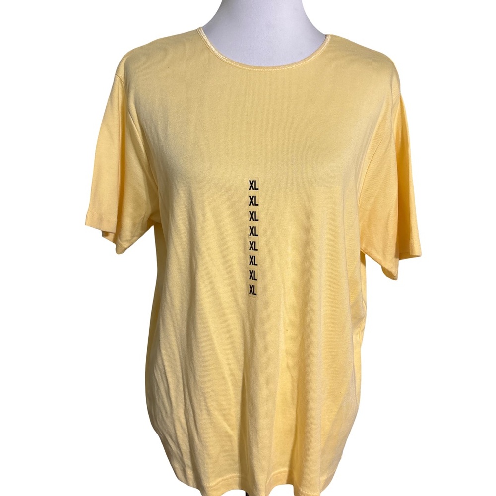 Croft & Barrow Yellow Short Sleeve T Shirt